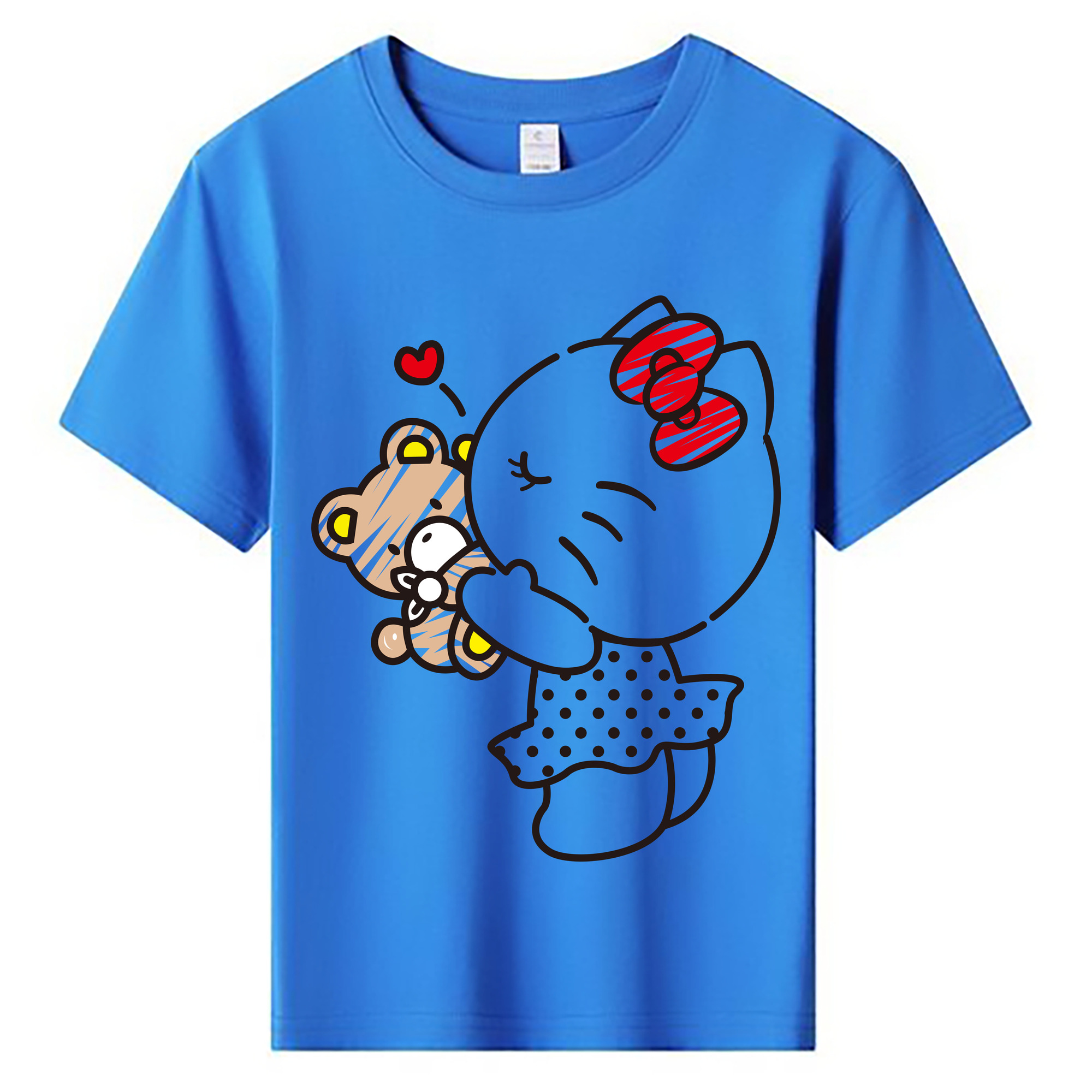 （画像用） Hello Kitty ハローキティ 綿100％キッズTシャツ（フロントプリント）